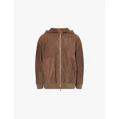 's Max Mara Womens Honey Zeno Hooded Suede Jacket