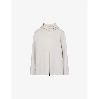 's Max Mara Womens Romina Hooded Wool Coat Ivory