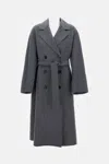 S Max Mara Double-breasted Belted Coat In Gray