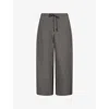 's Max Mara Womens Medium Grey Aureo Wide-leg Cotton-poplin Trousers In Gray