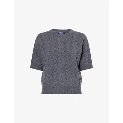 's Max Mara Womens Medium Grey Dominus Short-sleeves Wool Jumper Xs In Black