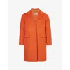 S Max Mara Single-breasted Wool Coat In Orange