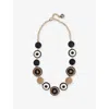 S Max Mara Womens  Adjustable Brand-plaque Woven Necklac In Beige