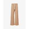 's Max Mara Argento Cotton Poplin Wide Leg Pants In Camel
