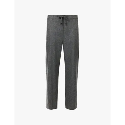 's Max Mara Womens Floria Two-slip-pockets Wide-leg High-rise Stretch-wool Trousers Medium Grey In Medium Grey