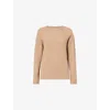 'S MAX MARA WOMENS CAMEL GEORG CREWNECK RELAXED WOOL-BLEND KNITTED JUMPER