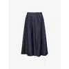 's Max Mara Womens Cecile Flared Denim-blend Midi Skirt Ultramarine In Blue