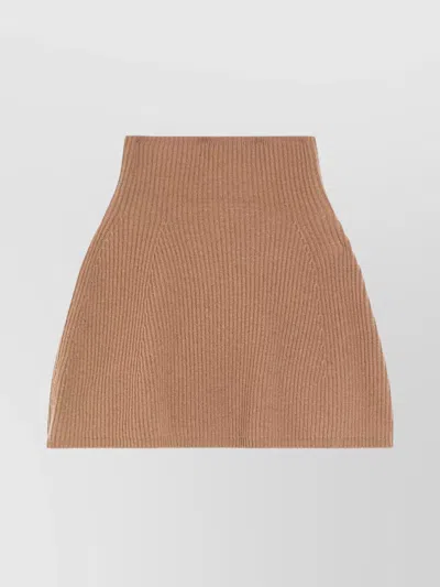 's Max Mara Wool And Cashmere Ribbed Cape With Button Detail In Brown
