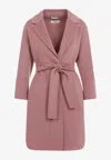 's Max Mara Arona Wool Coat Lapel Collar In Mauve