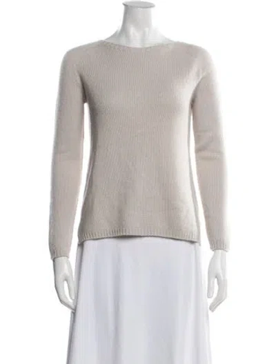 Pre-owned S Max Mara Wool Bateau Neckline Sweater In Grey