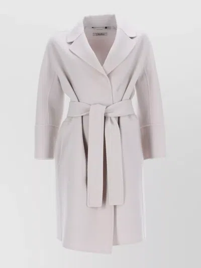 S Max Mara Wool Coat With Belt In White
