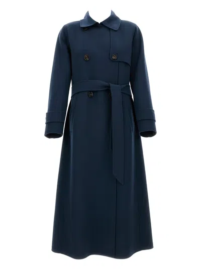 S Max Mara Wool Belted Double-breasted Coat