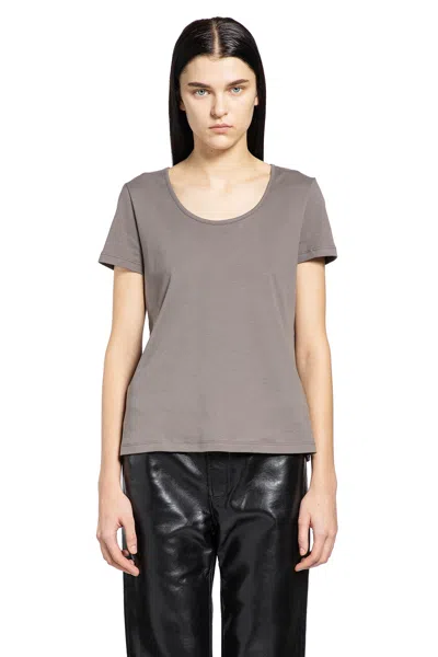 S Max Mara Wool Broadcloth T-shirt In Gray