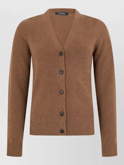 S Max Mara Wool Cardigan In Brown