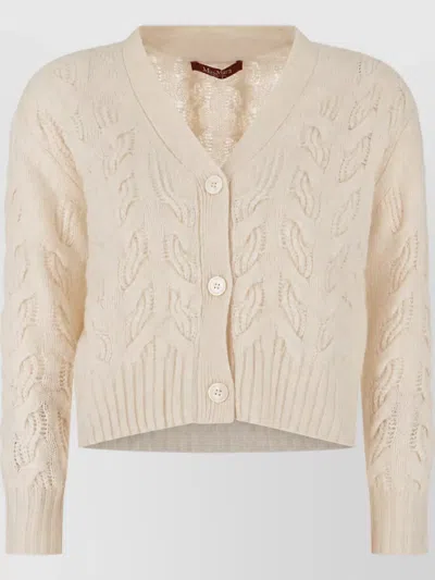 S Max Mara Wool Cardigan In Neutral