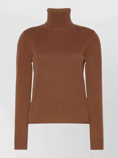 S Max Mara Wool Cashmere Ribbed Turtleneck Sweater In Multi