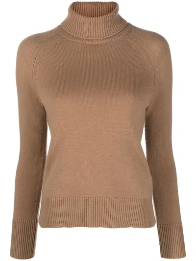 's Max Mara Wool-cashmere Roll-neck Jumper In Brown