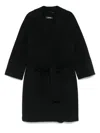 S Max Mara Coat With Belted Waist And Lapels In Black
