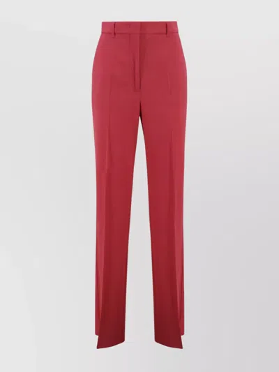 S Max Mara Wool Crepe Satin Trousers In Red