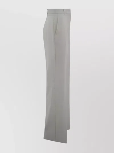 's Max Mara Wool Crepe Satin Trousers In Gray