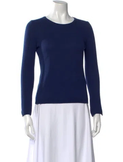 Pre-owned S Max Mara Wool Crew Neck Sweater In Blue
