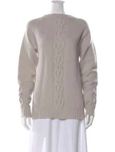 Pre-owned 's Max Mara Wool Crew Neck Sweater In Neutrals