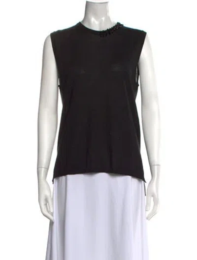 Pre-owned S Max Mara Wool Crew Neck Top In Black