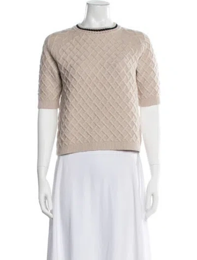 Pre-owned S Max Mara Wool Crew Neck Top In Neutrals