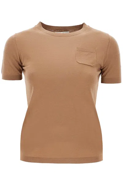 's Max Mara Wool Crewneck T-shirt Made Of In Brown