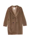 S Max Mara Wool Double-breasted Coat In Brown