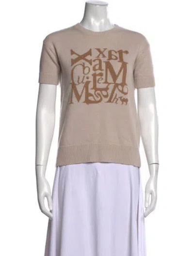 Pre-owned S Max Mara Wool Graphic Print Top In Neutrals
