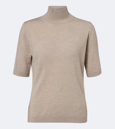 S Max Mara Wool High-neck Sweater In Beige