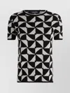 S Max Mara Wool Jacquard Crew Neck T-shirt