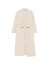 S Max Mara Wool Long Coat In Beige