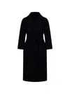 S Max Mara Wool Long Coat In Black