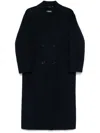 S Max Mara Wool Long Coat In Blue