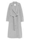 S Max Mara Wool Long Coat In Gray