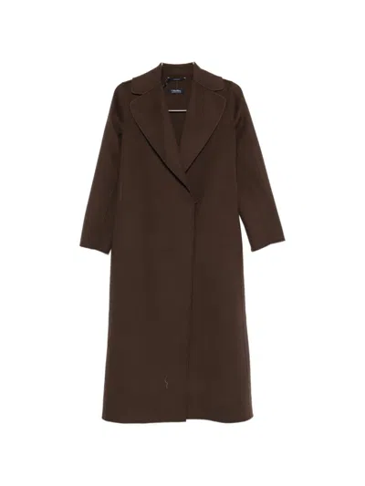 S Max Mara Wool Long Coat In Brown