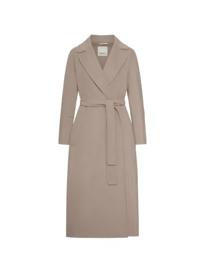 S Max Mara Wool Long Coat In Grey