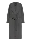 S Max Mara Wool Long Coat In Gray