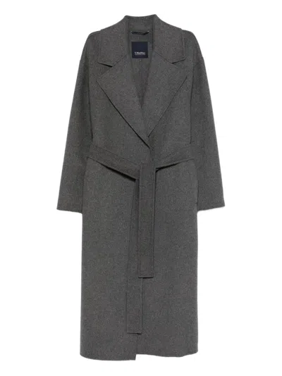 S Max Mara Wool Long Coat In Gray
