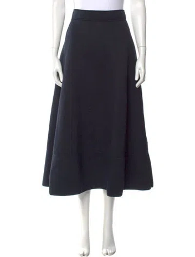 Pre-owned 's Max Mara Wool Midi Length Skirt In Blue