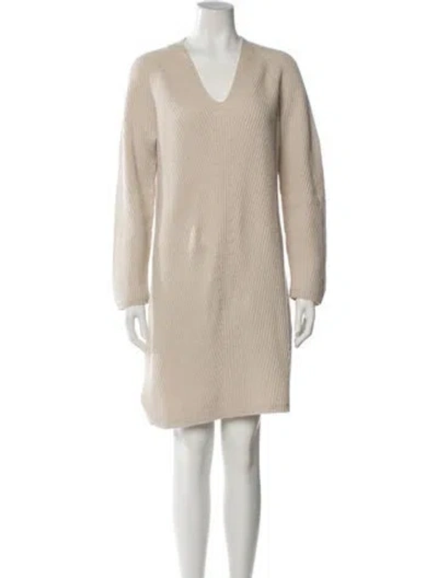 Pre-owned S Max Mara Wool Mini Dress In Neutrals