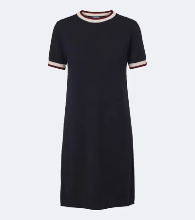 S Max Mara Wool Minidress In Blue