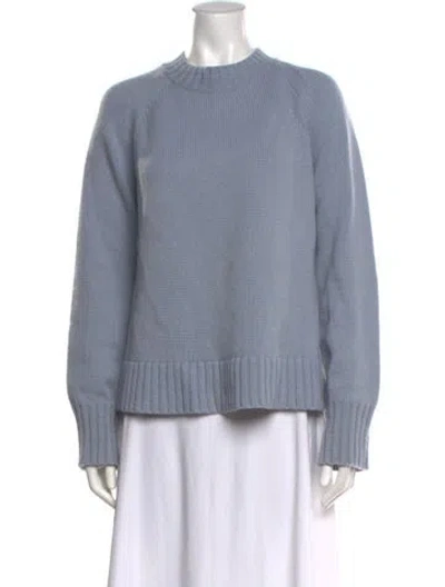 Pre-owned S Max Mara Wool Mock Neck Sweater In Blue