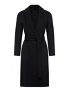 S Max Mara Wool Robe Coat In Black