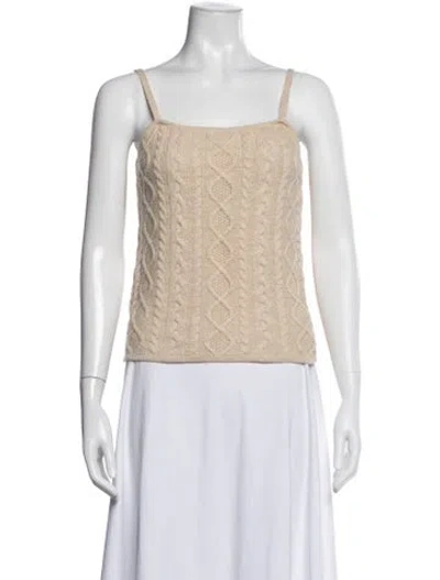 Pre-owned S Max Mara Wool Square Neckline Top In Neutrals