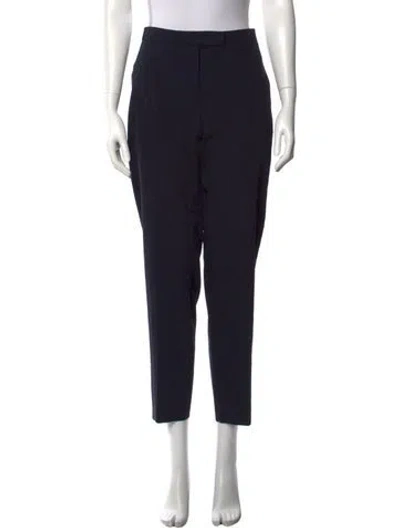 Pre-owned S Max Mara Wool Straight Leg Pants In Blue