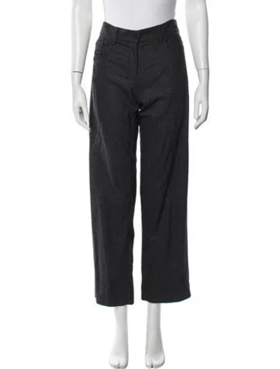 Pre-owned S Max Mara Wool Straight Leg Pants In Neutrals