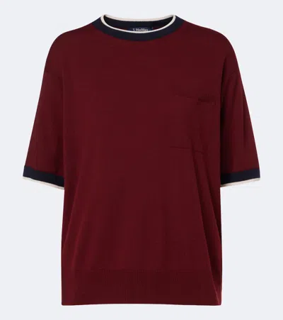 S Max Mara Wool Sweater In Burgundy